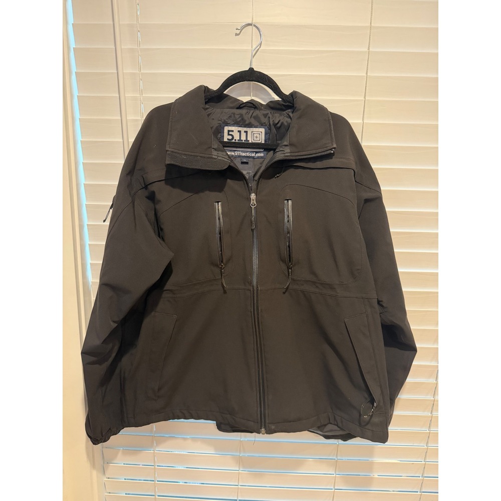 5.11 Tactical Series Mens XL Black Softshell Full Zip Utility Jacket 48014